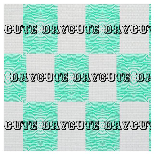 Cute Day Colour Black Light Teal Fabric (Swatch)