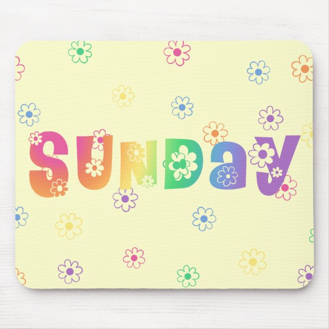 Cute Day Of The Week Sunday Mouse Pad (Front)