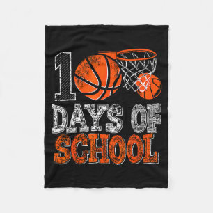 Cute Day School Days School 100 100th Basketball Fleece Blanket