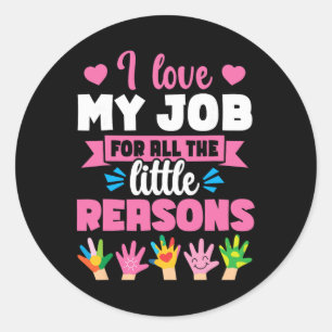Cute Daycare Provider Childcare Women Classic Round Sticker