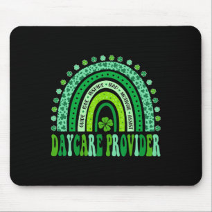 Cute Daycare Provider Rainbow St Patricks Day Mouse Pad