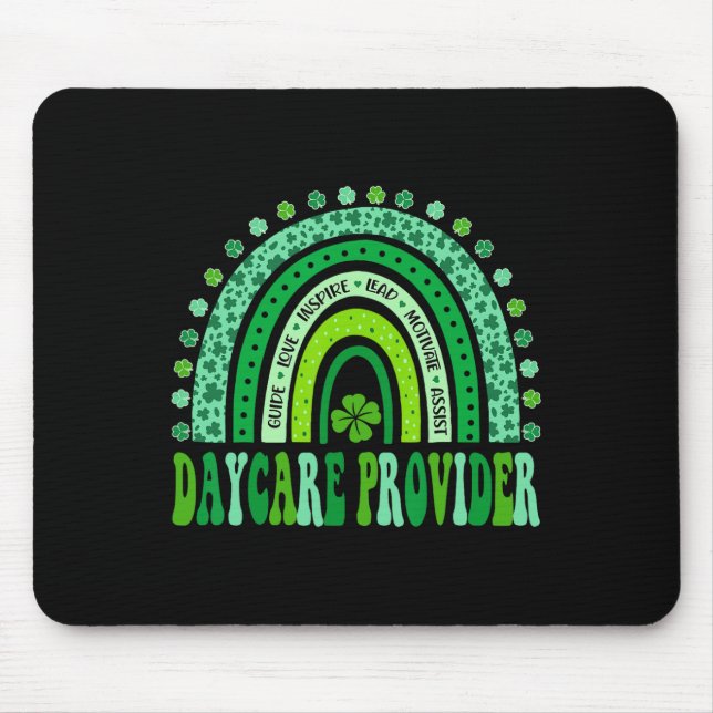 Cute Daycare Provider Rainbow St Patricks Day  Mouse Pad (Front)