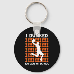 Cute Days 100th Day Basketball School School 100 Key Ring