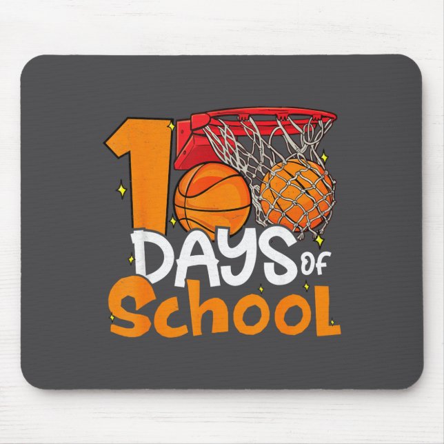 Cute Days School Students Basketball 100 Player Te Mouse Pad (Front)