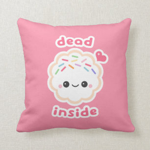 Cute Dead Inside Cookie Cushion
