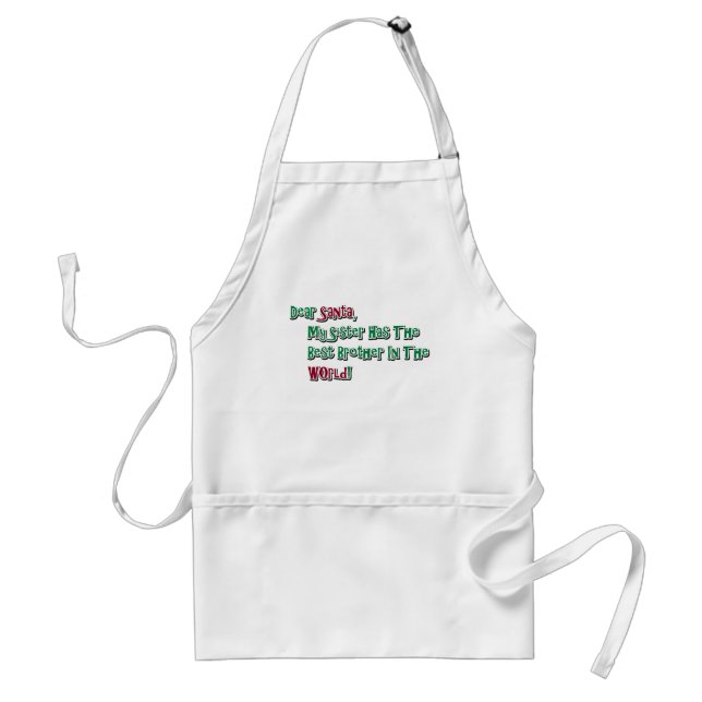 Cute Dear Santa Brother Saying Standard Apron (Front)