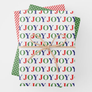 Cute December Winter Holiday Season Joy Wordart Wrapping Paper Sheet