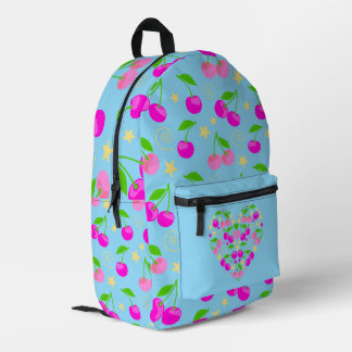 Cute Decora Kei Cherry Patterned Printed Backpack