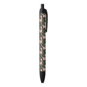 Cute Decorated Llamas Pattern Black Ink Pen