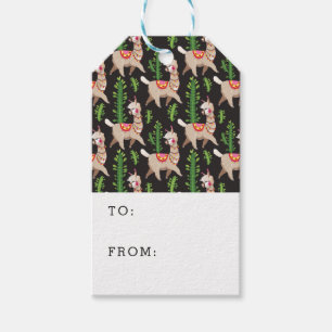 Cute Decorated Llamas Pattern Gift Tags