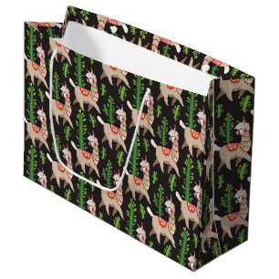 Cute Decorated Llamas Pattern Large Gift Bag