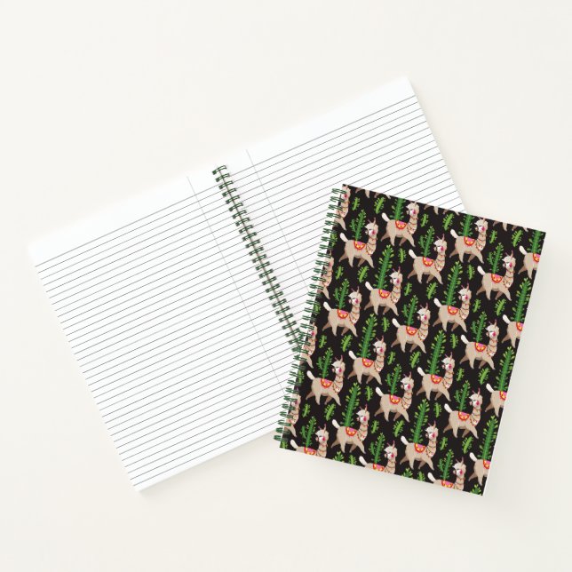 Cute Decorated Llamas Pattern Notebook (Inside)