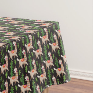 Cute Decorated Llamas Pattern Tablecloth