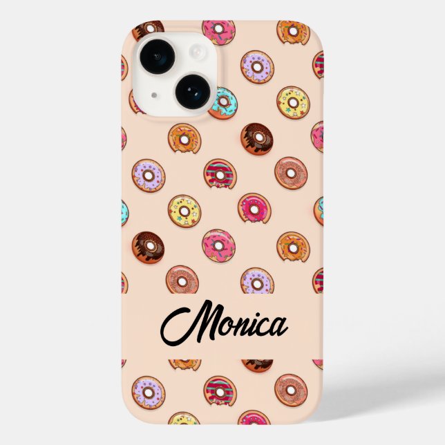 Cute decorative doughnuts on pink Case-Mate iPhone case (Back)