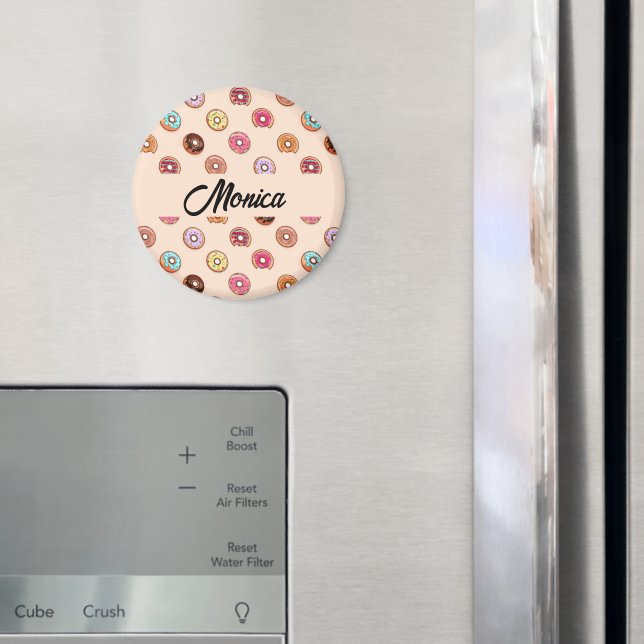 Cute decorative doughnuts on pink magnet (In Situ (Fridge))