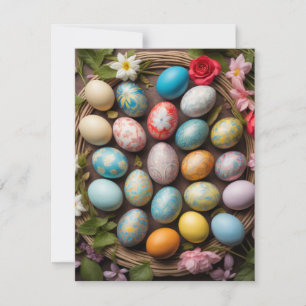 Cute Decorative Easter Egg Collage Holiday Card