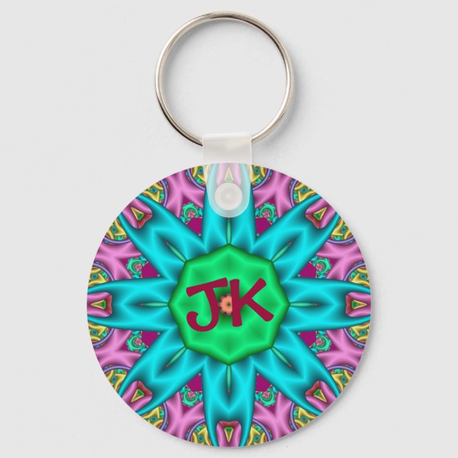 Cute decorative keychain with Monogram (Front)