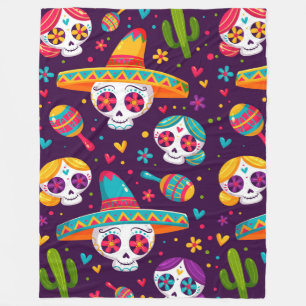 Cute Decorative Skulls Fleece Blanket