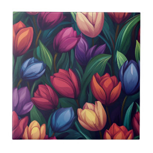 Cute Decorative Tulip Tiles  For Cooking Space