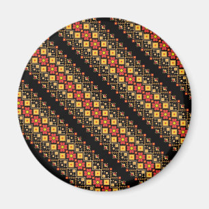 Cute decorative ukrainian floral patterns design magnet