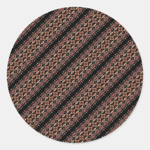 Cute decorative ukrainian stripes patterns classic round sticker