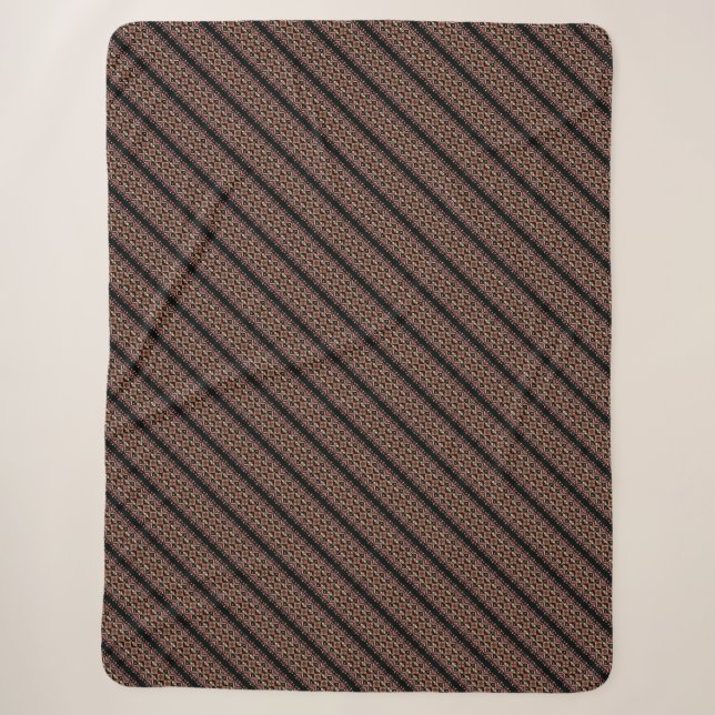 Cute decorative ukrainian stripes patterns sherpa blanket (Front)