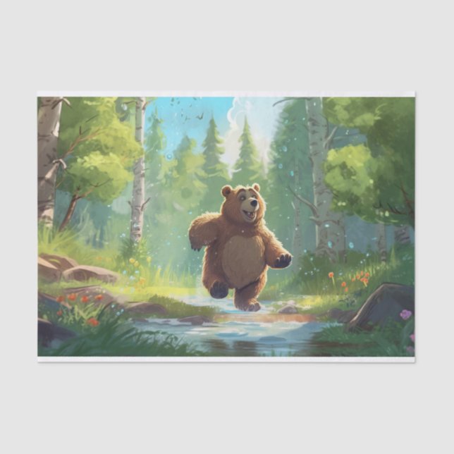 Cute Decoupage kids bear lovers  Tissue Paper (Front)