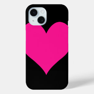 Cute Deep Pink Heart iPhone 15 Case