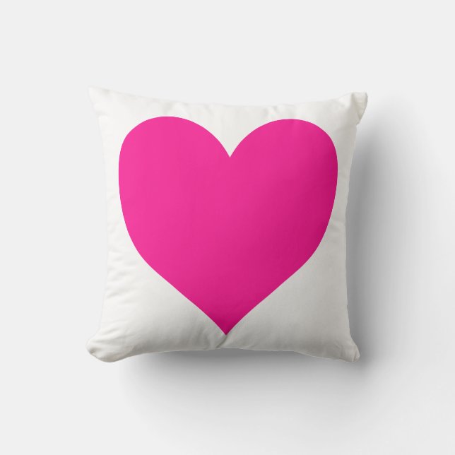 Cute Deep Pink Heart Cushion (Front)