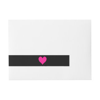Cute Deep Pink Heart Wraparound Address Label