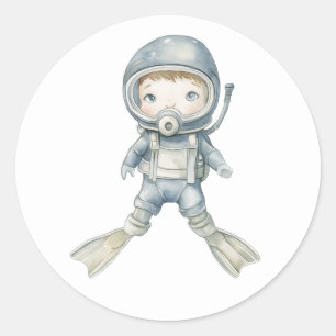 Cute deep sea diver Stickers
