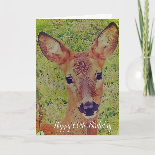 cute deer 60th birthday card (Front)