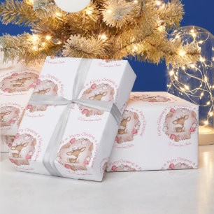 Cute Deer Christmas Wrapping Paper 