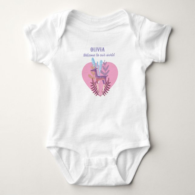 cute deer customised baby bodysuit (Front)