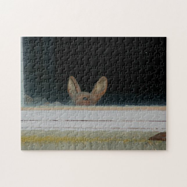 Cute Deer Face Statue Peeking Thru Window  Jigsaw Puzzle (Horizontal)