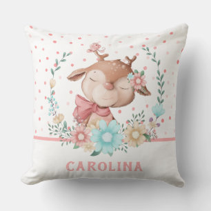 Cute Deer Floral Reversible Cushion