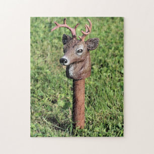 Cute Deer Head Lawn Ornament Jigsaw Puzzle
