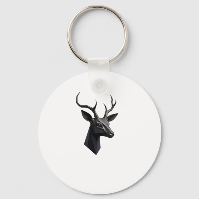 Cute Deer Hear 3d - Animals World Sticker  Key Ring (Front)