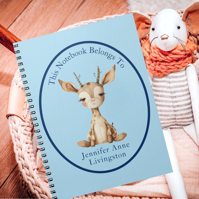 Cute Deer Illustration Name Customised Children's  Notebook (Creator Uploaded)