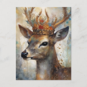Cute Deer in a Crown Postcard