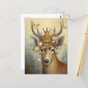 Cute Deer in a Crown Postcard