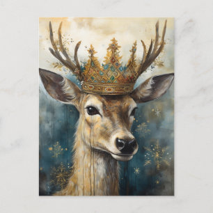 Cute Deer in a Crown Postcard