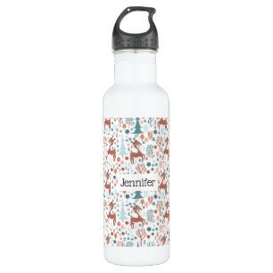 Cute Deer in Whimsical Forest Pattern 710 Ml Water Bottle