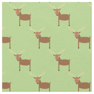 Cute Deer Kids Baby Nursery Light Green Fabric
