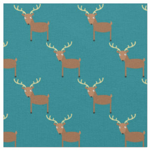 Cute Deer Kids Baby Nursery Teal Fabric