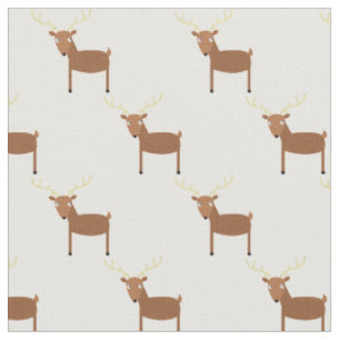 Cute Deer Kids Baby Nursery White Fabric