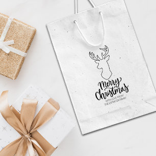 Cute Deer Merry Christmas Rubber Stamp