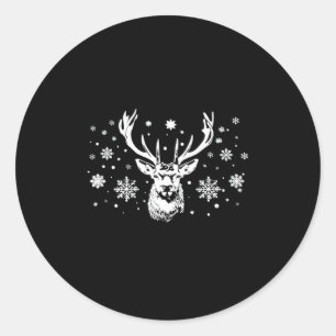 Cute Deer Merry Xmas Merry Christmas Happy New Yea Classic Round Sticker