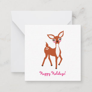 Cute Deer Mini Christmas Card