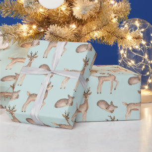 Cute Deer Themed Christmas Wrapping Paper